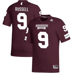 De'Monte Russell Mississippi State Bulldogs adidas NIL Replica Football Jersey - Maroon