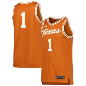 #1 Texas Longhorns Nike Retro Replica Basketball Jersey - Cream
