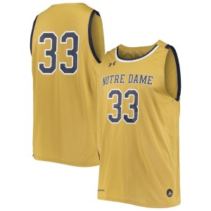 #33 Notre Dame Fighting Irish Under Armour College Replica Basketball Jersey - Gold