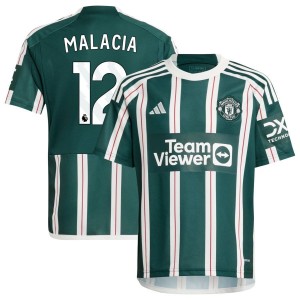 Tyrell Malacia  Manchester United adidas Youth 2023/24 Away Replica Jersey - Green