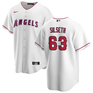 Chase Silseth Los Angeles Angels Nike Home Replica Jersey - White