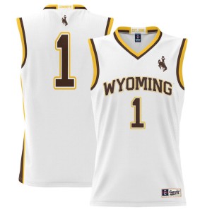 #1 Wyoming Cowboys ProSphere Youth Basketball Jersey - White