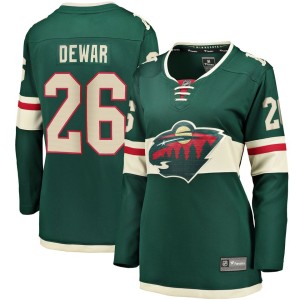 Connor Dewar Minnesota Wild Fanatics Branded Women's Home Breakaway Player Jersey - Green