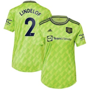 Victor Lindelof Manchester United adidas Women's 2022/23 Third Replica Player Jersey - Neon Green