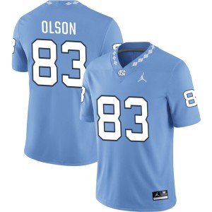 Justin Olson North Carolina Tar Heels Jordan Brand NIL Replica Football Jersey - Carolina Blue