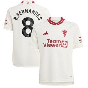 Bruno Fernandes Manchester United adidas Youth 2023/24 Third Replica Player Jersey - White