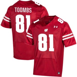 Angel Toombs Wisconsin Badgers Under Armour NIL Replica Football Jersey - Red