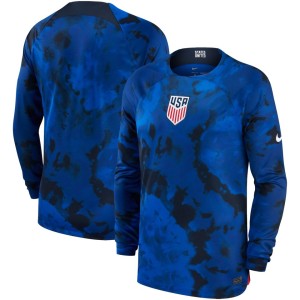 USMNT Nike 2022/23 Away Breathe Stadium Replica Blank Long Sleeve Jersey - Blue