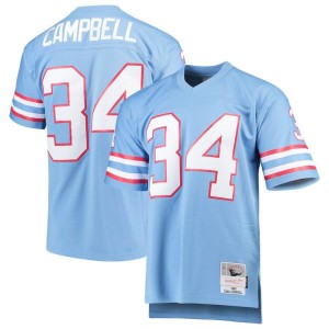 Men's Houston Oilers Earl Campbell Mitchell & Ness Light Blue Retired Player Vintage Replica Jersey