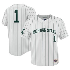 #1 Michigan State Spartans ProSphere Baseball Jersey - White