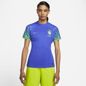 Brazil 2022/23 Stadium Away Women's Nike Dri-FIT Soccer Jersey - Paramount Blue/Green Spark/Dynamic Yellow/Green Spark