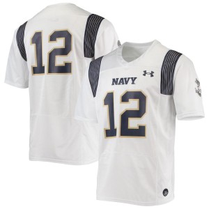 #12 Navy Midshipmen Under Armour Replica Player Jersey - White