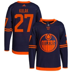Brett Kulak Edmonton Oilers adidas Alternate Primegreen Authentic Pro Jersey - Navy