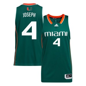 Bensley Joseph Miami Hurricanes adidas Unisex NIL Men's Basketball Jersey - Green