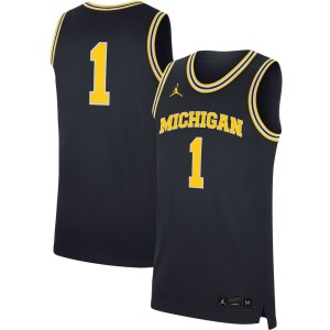 #1 Michigan Wolverines Jordan Brand Replica Jersey - Navy