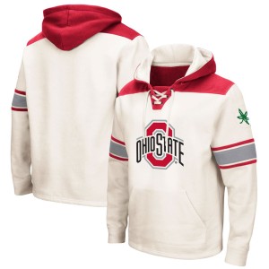 Ohio State Buckeyes Colosseum 2.0 Lace-Up Pullover Hoodie - Cream
