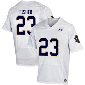 Justin Fisher Notre Dame Fighting Irish Under Armour NIL Replica Football Jersey - White
