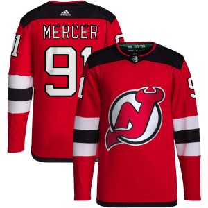 Dawson Mercer New Jersey Devils adidas Home Primegreen Authentic Pro Jersey - Red