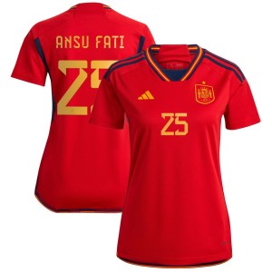Ansu Fati Spain National Team adidas Women's 2022/23 Home Replica Jersey - Red