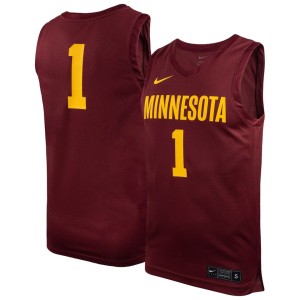 #1 Minnesota Golden Gophers Nike Team Replica Basketball Jersey - Maroon