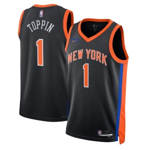 Men's New York Knicks Obi Toppin City Edition Jersey - Black