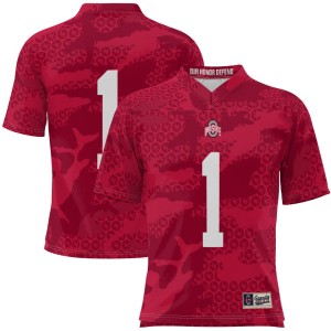 #1 Ohio State Buckeyes ProSphere Youth Camo Football Jersey - Scarlet