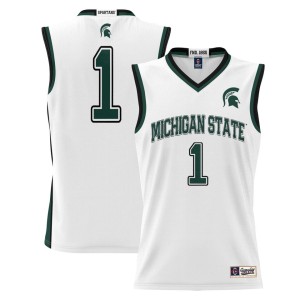 #1 Michigan State Spartans ProSphere Youth Basketball Jersey - White