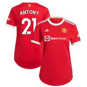Antony Antony Manchester United adidas Women's 2021/22 Home Replica Jersey - Red