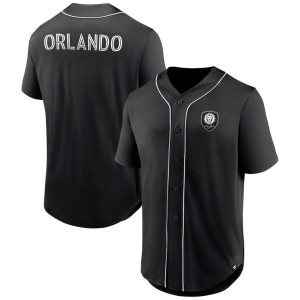 Orlando City SC Fanatics Branded Third Period Fashion Baseball Button-Up Jersey - Black