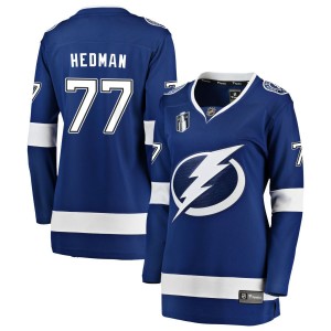 Victor Hedman Tampa Bay Lightning Fanatics Branded Women's Home 2022 Stanley Cup Final Breakaway Jersey - Blue