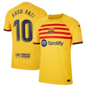 Ansu Fati Barcelona Nike 2022/23 Fourth Vapor Match Authentic Player Jersey - Yellow
