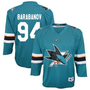 Alexander Barabanov San Jose Sharks Youth 2021/22 Home Replica Jersey - Teal