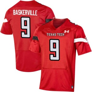 CJ Baskerville Texas Tech Red Raiders Under Armour NIL Replica Football Jersey - Red