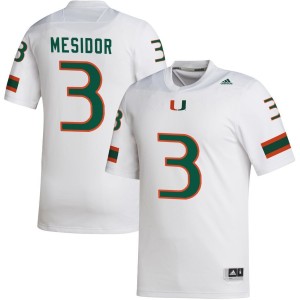 Akheem Mesidor Miami Hurricanes adidas NIL Replica Football Jersey - White
