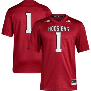 #1 Indiana Hoosiers adidas Premier Football Jersey - Crimson