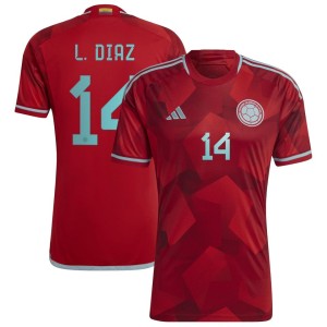 Luis Diaz Colombia National Team adidas 2022/23 Away Replica Player Jersey - Red