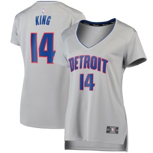 Louis King Detroit Pistons Fanatics Branded Women's Fast Break Replica Jersey Silver - Statement Edition