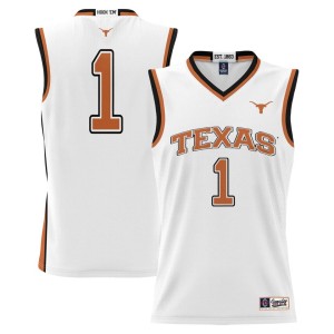 #1 Texas Longhorns ProSphere Youth Replica Basketball Jersey - White
