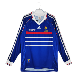 France Home Long Sleeves Jersey 1998 Retro