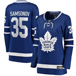 Ilya Samsonov Toronto Maple Leafs Fanatics Branded Women's Home Breakaway Player Jersey - Blue