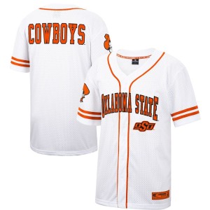 Oklahoma State Cowboys Colosseum Free Spirited Mesh Button-Up Baseball Jersey - White