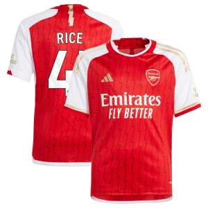 Declan Rice Arsenal adidas Youth 2023/24 Home Replica Jersey - Red