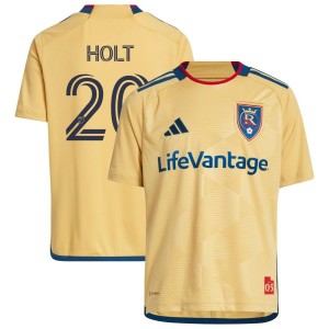 Erik Holt Real Salt Lake adidas Youth 2023 The Beehive State Kit Replica Jersey - Gold