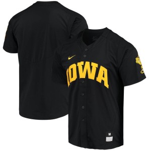 Iowa Hawkeyes Nike Replica Vapor Elite Full-Button Baseball Jersey - Black