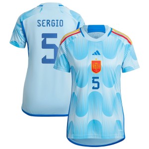 Sergio Busquets Spain National Team adidas Women's 2022/23 Away Replica Jersey - Blue