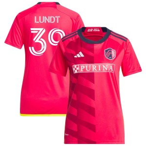 Ben Lundt St. Louis City SC adidas Women's 2023 CITY Kit Replica Jersey - Red