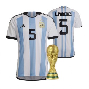 Argentina Leandro Paredes Home Jersey 2022 World Cup Champions Kit
