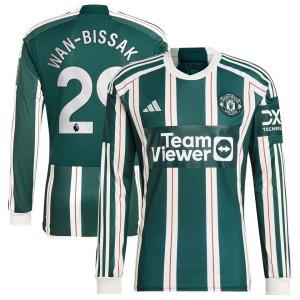 Aaron Wan-Bissaka Manchester United adidas 2023/24 Away Long Sleeve Replica Player Jersey - Green