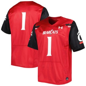 #1 Cincinnati Bearcats Under Armour Team Wordmark Replica Football Jersey - Red