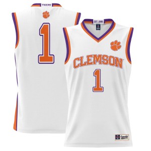 #1 Clemson Tigers ProSphere Youth Basketball Jersey - White